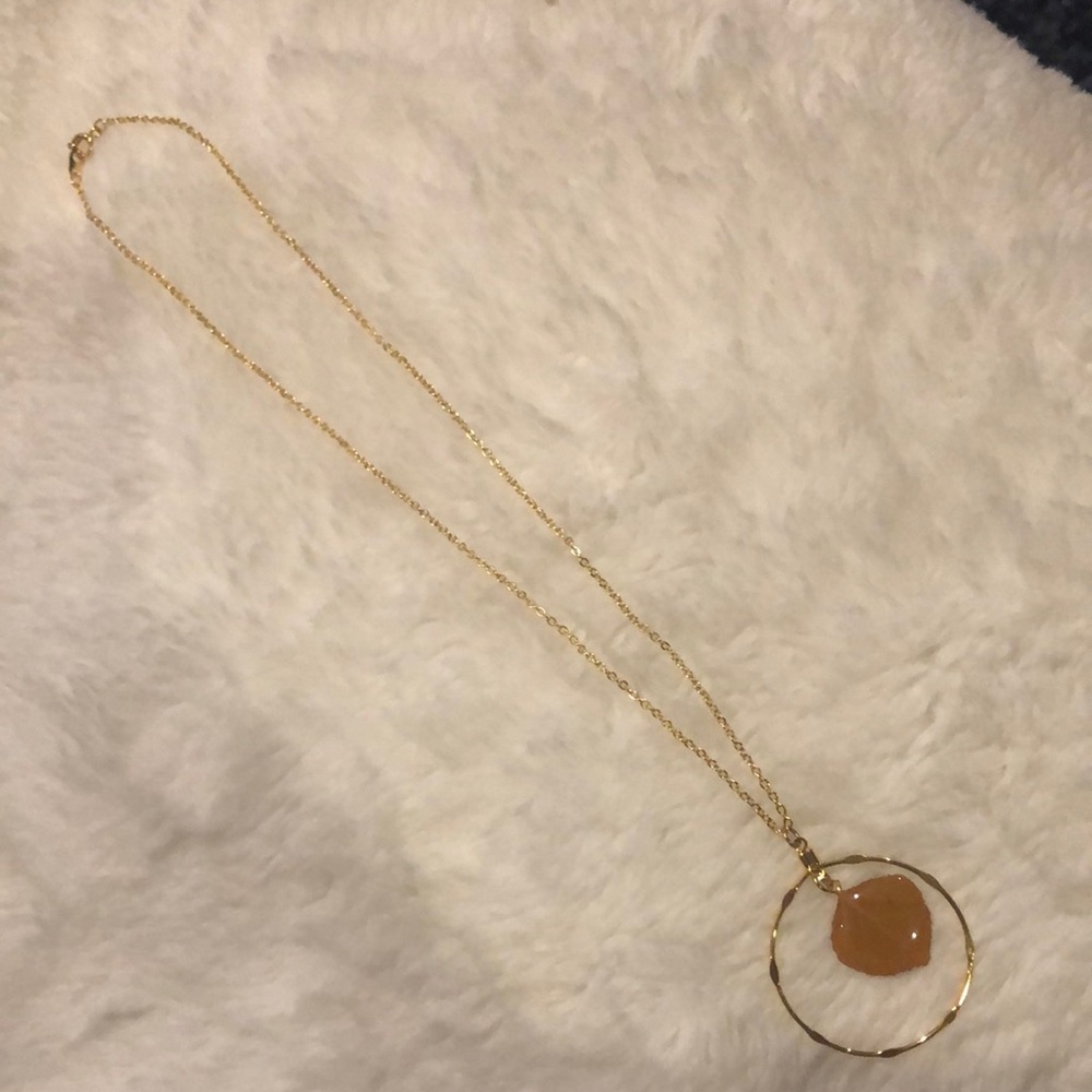 Natural Aspen Leaf Hoop Necklace